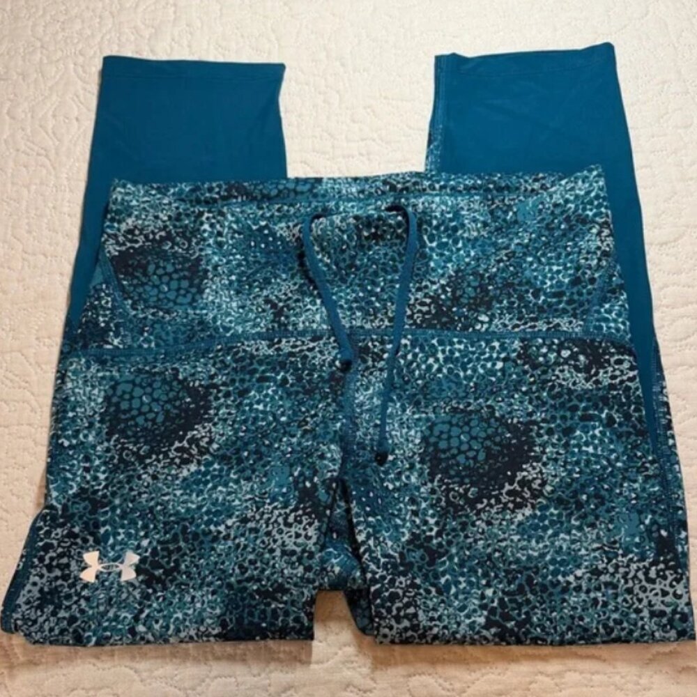Under Armour Size Medium Teal Patterned Compression Performance Leggings